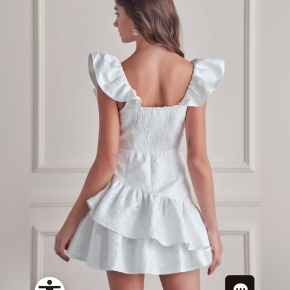 DO+BE White Ruffle Mini Dress - Picture 2 of 4